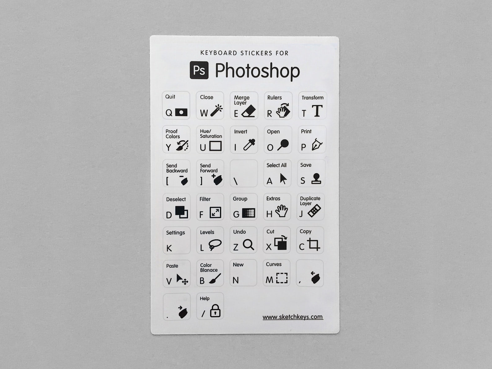 Keyboard Stickers with Photoshop Shortcuts — SketchKeys